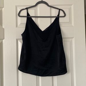 Black v neck satin camisole
